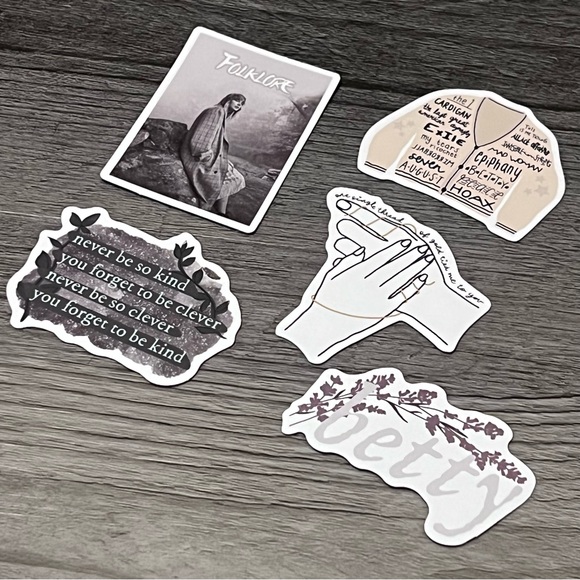 Taylor Swift Folklore Stickers Set of 5 new - Picture 5 of 5
